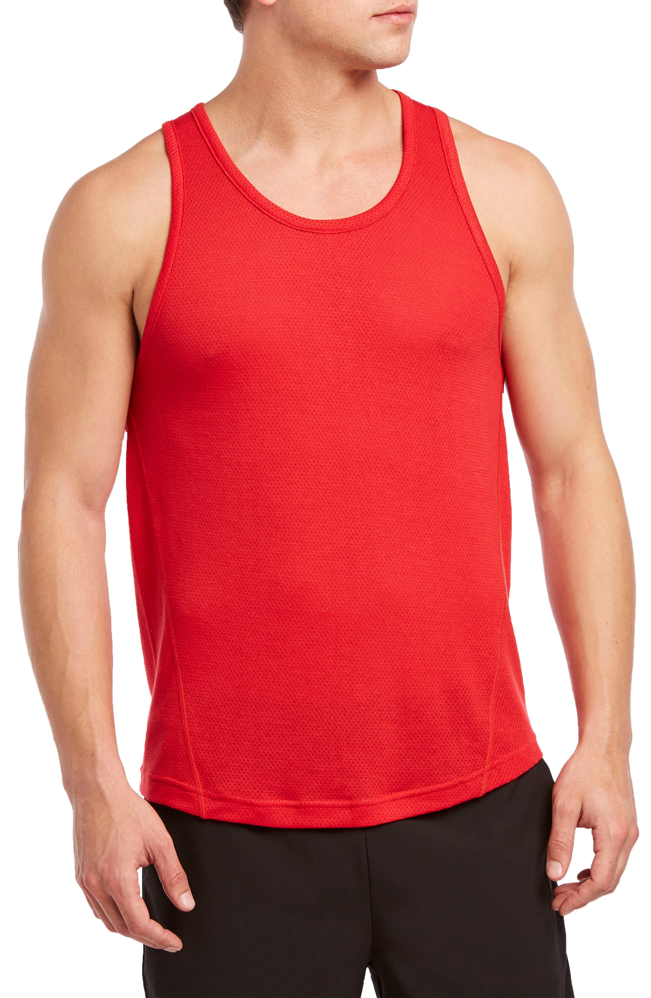 2(X)Ist Mesh Muscle Tank, Red