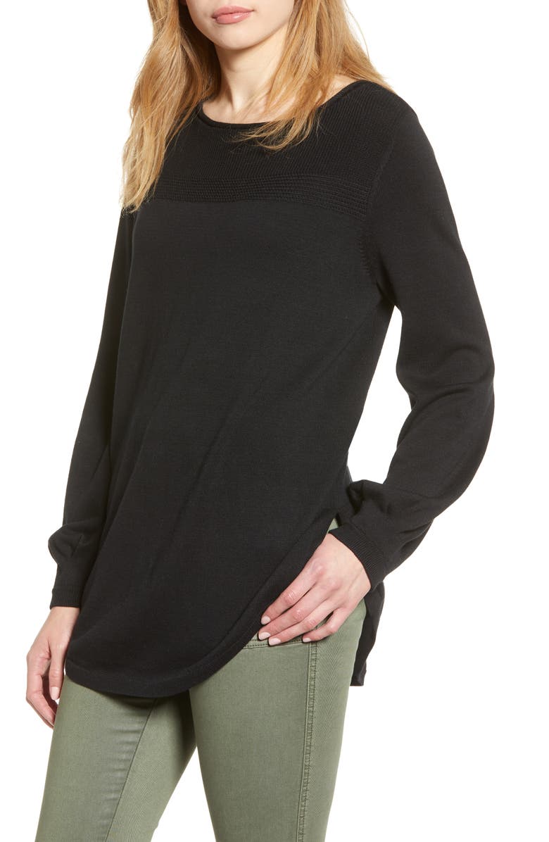  Bishop Sleeve Sweater, Main, color, BLACK