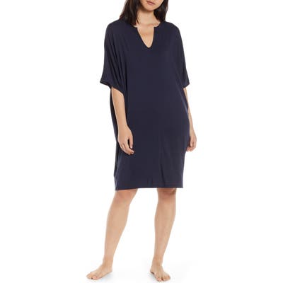 Barefoot Dreams Luxe Jersey Nightgown, Size One Size - Blue