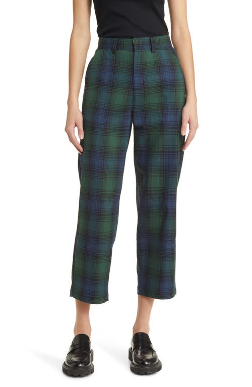 Niles Plaid Straight Leg Pants in Pine Needle