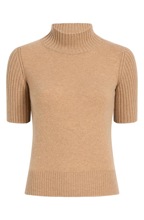 Shop Khaite Cecil Cashmere Mock Neck Sweater In Camel