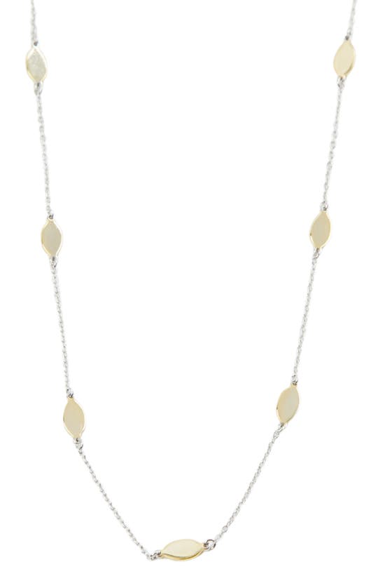 Shop Argento Vivo Sterling Silver Organic-shape Station Necklace In Gold/ Silver