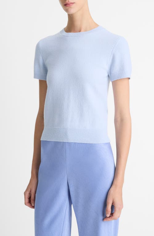 Vince Short-sleeve Cashmere-blend Tee In Sky Powder