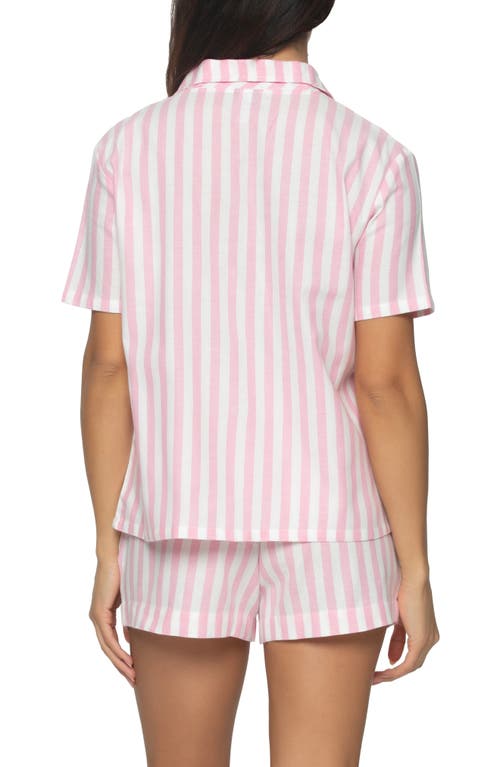 Felina Mirielle Short Pajamas In Sea Pink Stripe