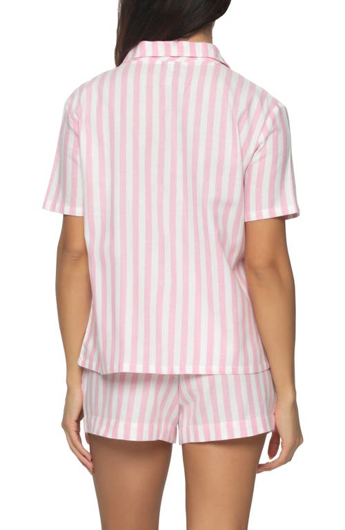 Shop Felina Mirielle Short Pajamas In Sea Pink Stripe