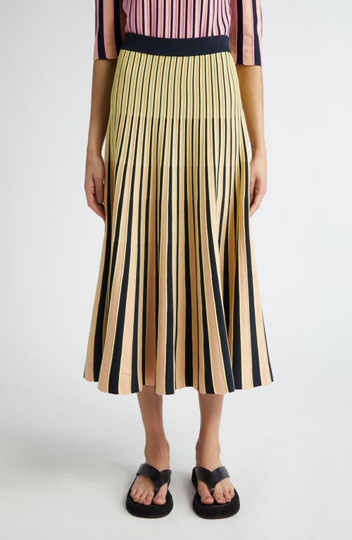 Millie Stripe Rib Sweater Skirt in Sunset