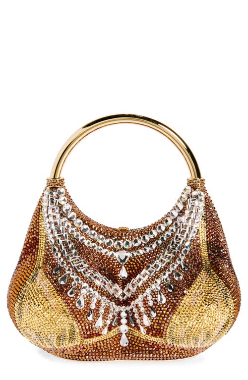 Judith Leiber Bust Bikini Crystal Embellished Top Handle Bag in Champagne Aurum Mutli at Nordstrom