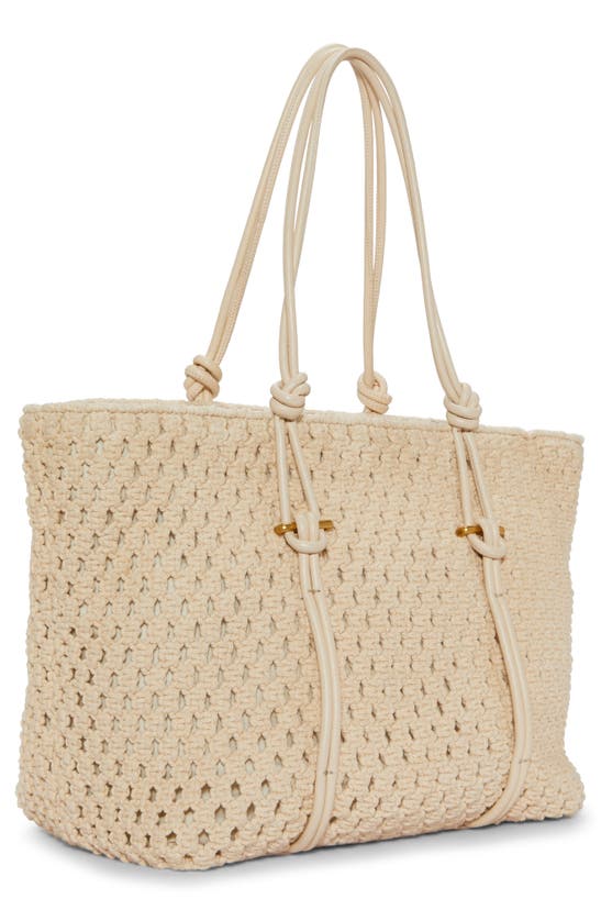 Shop Vince Camuto Lynne Cotton Tote In Warm Vanilla