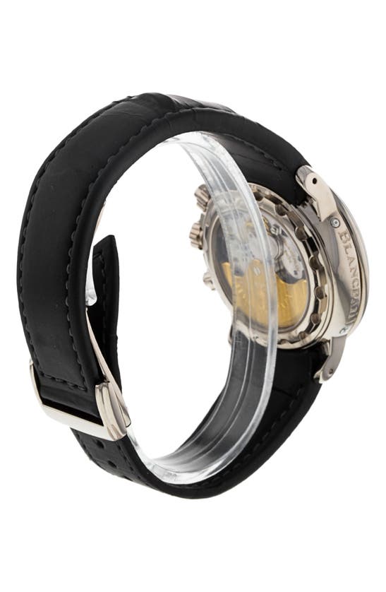 Watchfinder & Co. Blancpain Leman Moonphase Leather Strap Watch In White Gold