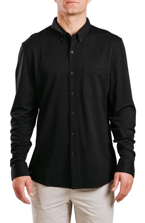 Limitless Merino Wool Blend Button-Down Shirt in Black