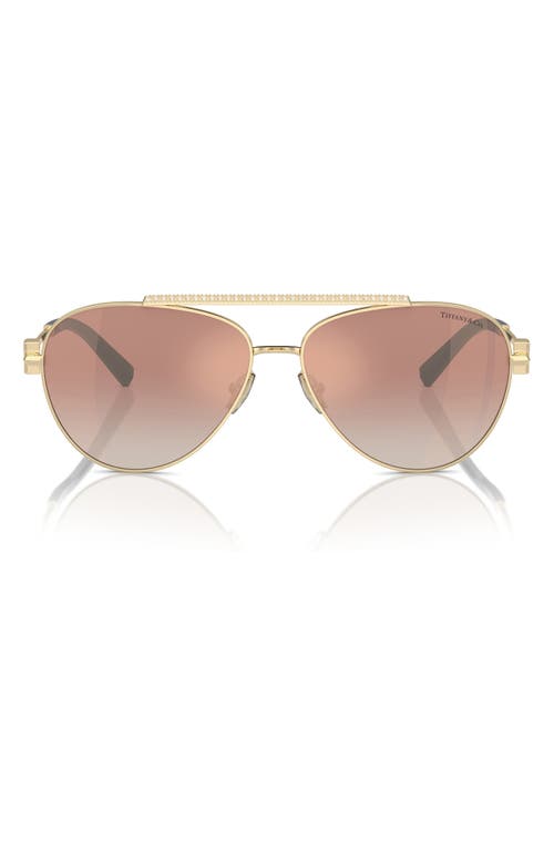 Tiffany & Co . 59mm Pilot Sunglasses In Gold