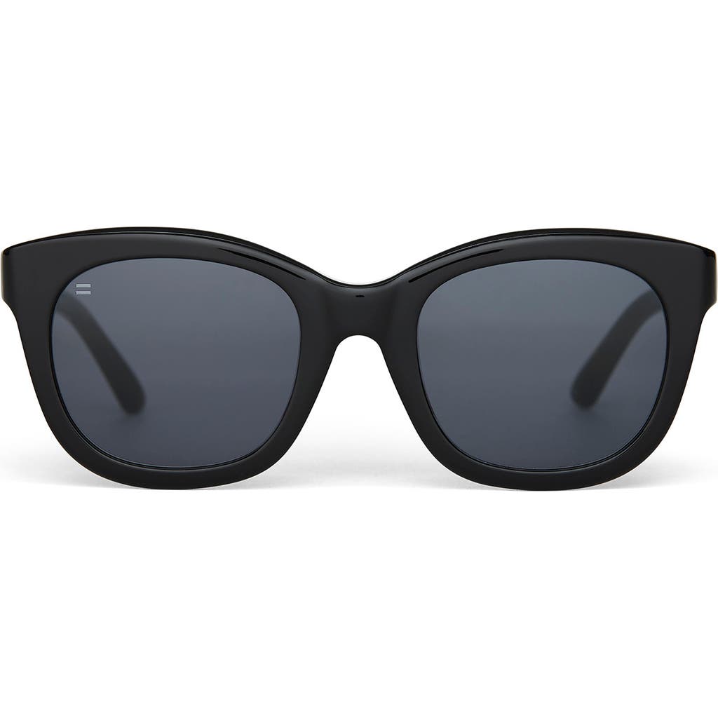 Toms Jacqui 51mm Rectangular Sunglasses In Shiny Black/dark Grey