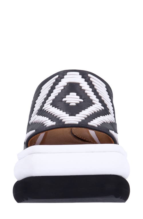 L'amour Des Pieds Eviana Platform Slide Sandal In Black/white