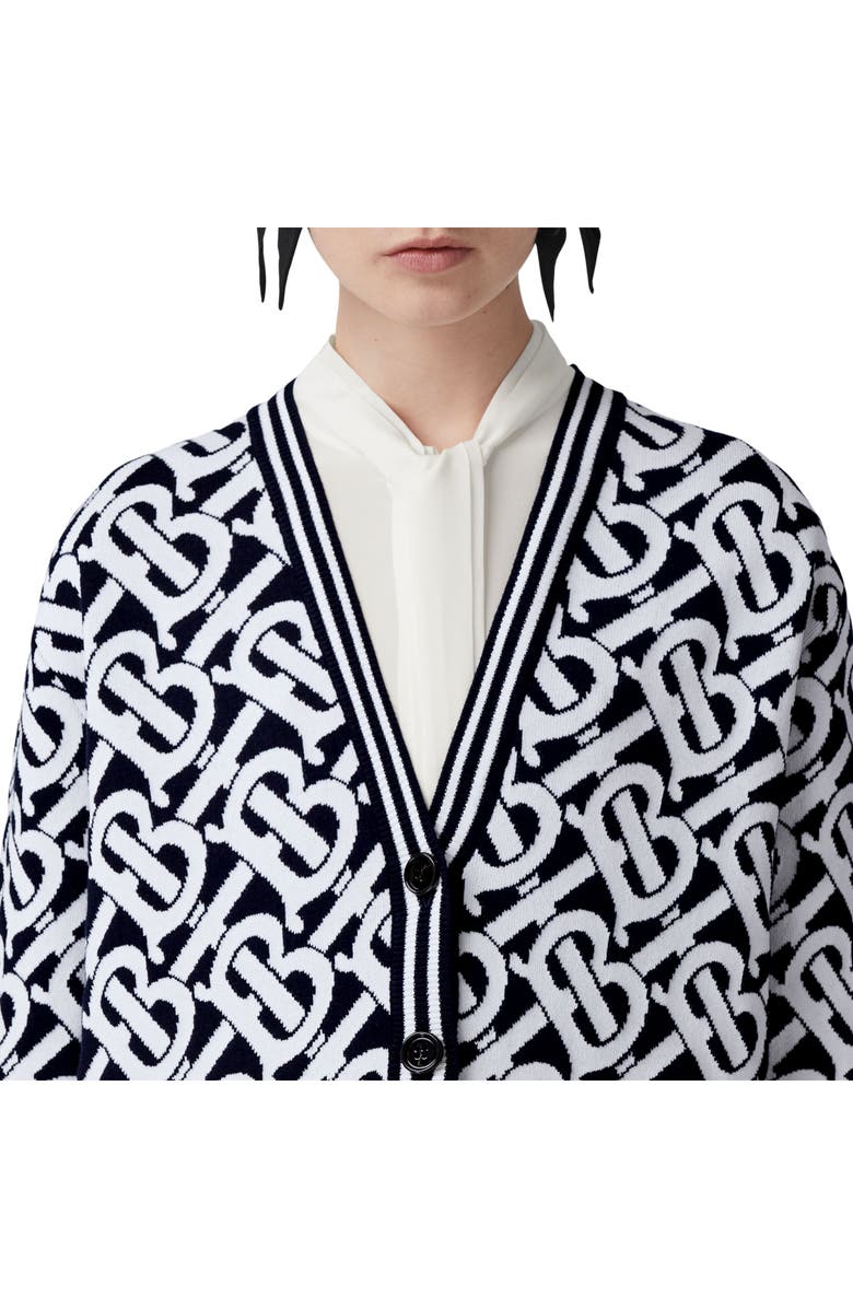 Maddox TB Logo Jacquard Wool Blend Cardigan