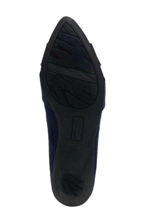 Anne Klein Oalise Pointed Toe Flat In Dark Navy/dark Navy Fabric