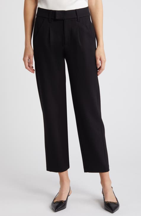 Black straight pants best sale