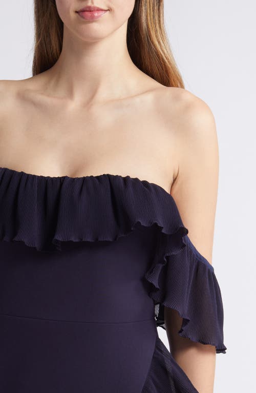 Shop Likely Aldave Off The Shoulder Sheath Dress In Navy