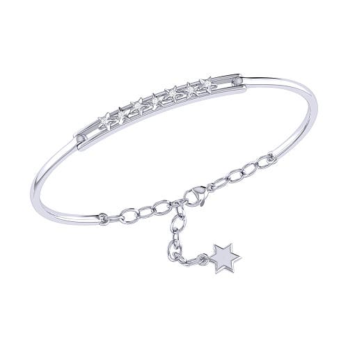 Luvmyjewelry Starry Lane Sterling Silver Diamond Bangle In Silver