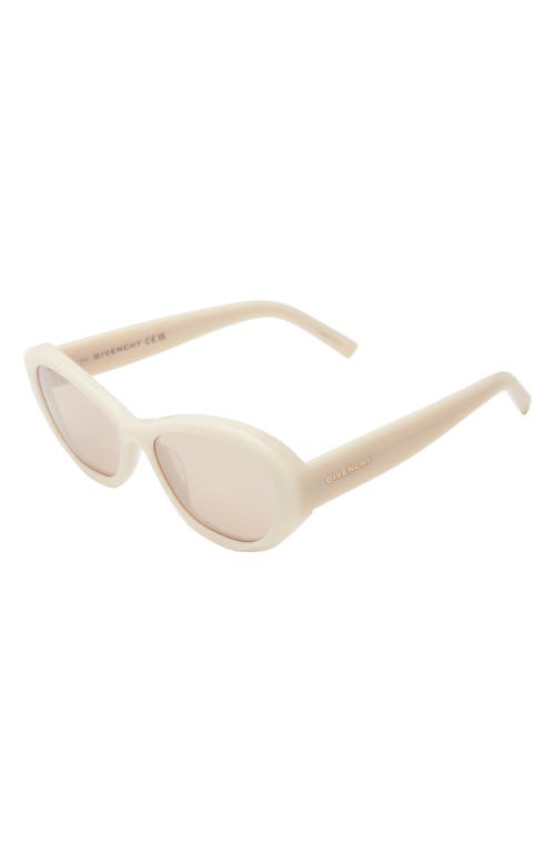 Shop Givenchy Gv Day Cat Eye Sunglasses In Ivory/brown Mirror