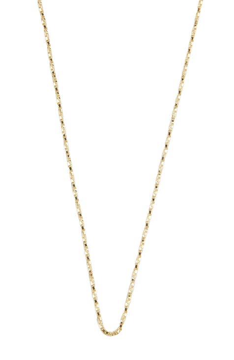 Luv AJ Ball Chain Lariat Necklace in Silver | American Threads