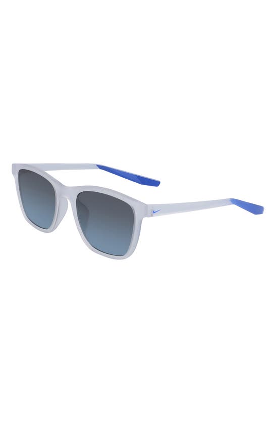 Nike 53mm Stint Rectangle Sunglasses In Clear-rcr Blue-grad