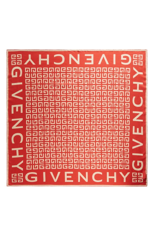 Givenchy 4g-monogram Silk Scarf In 30-vermillon/beige Pink