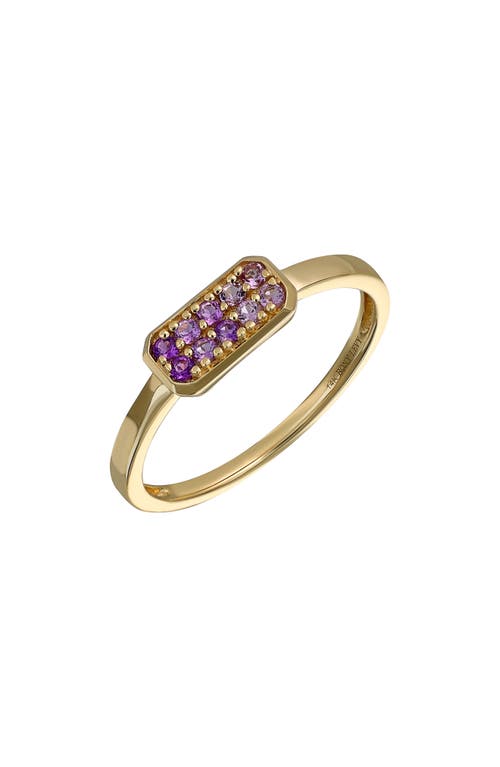 Shop Bony Levy 14k Gold Pavé Amethyst Ring In 14k Yellow Gold