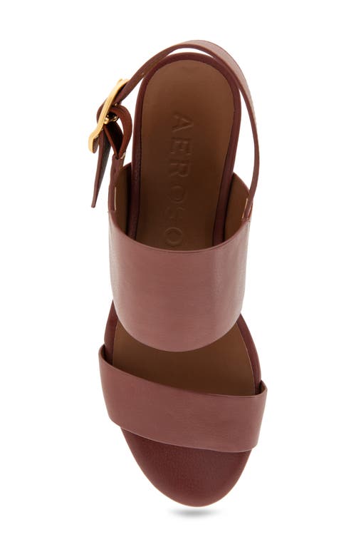 Shop Aerosoles Camera Platform Sandal In Clay Combo Leather