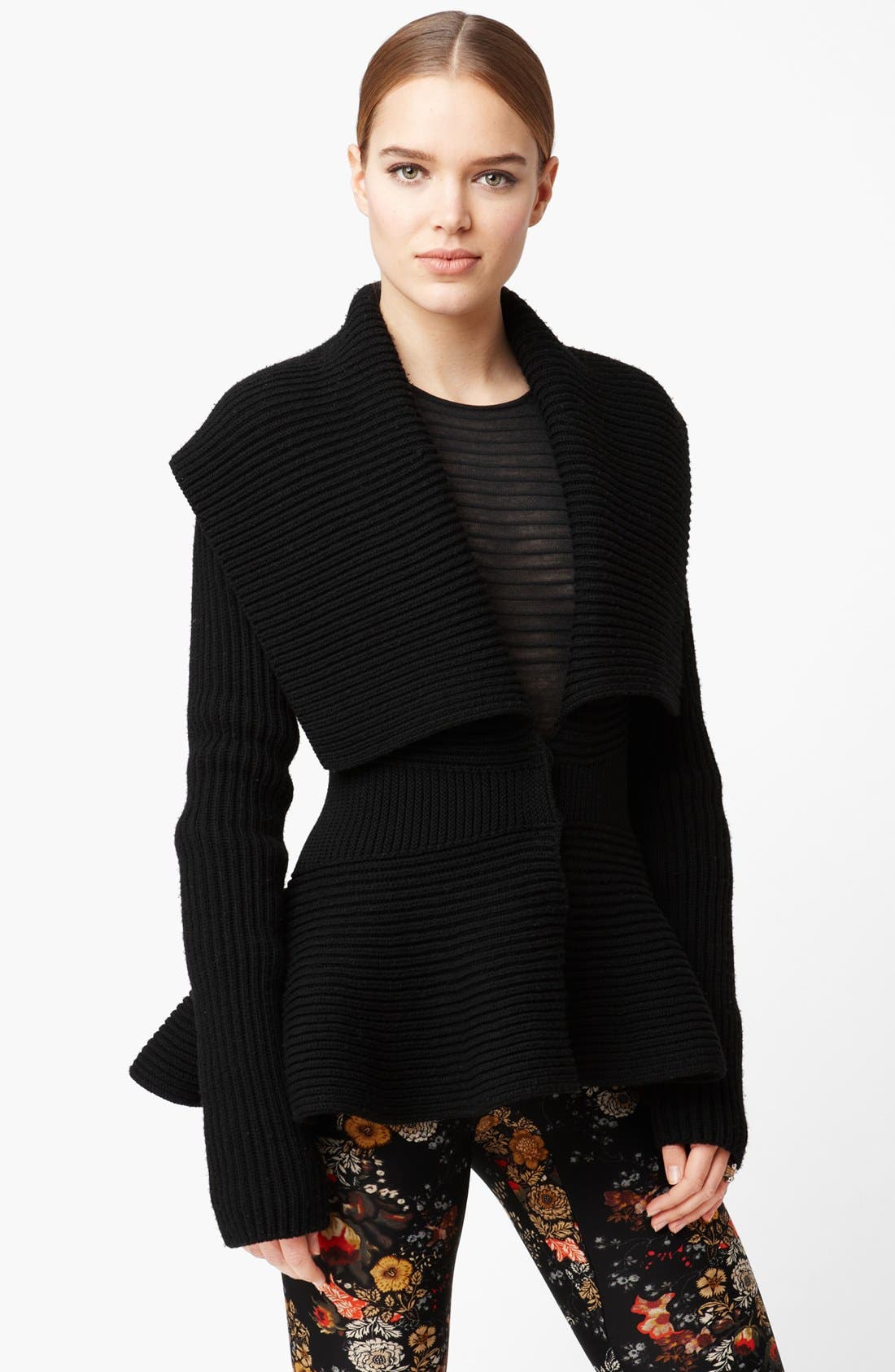 alexander mcqueen peplum cardigan