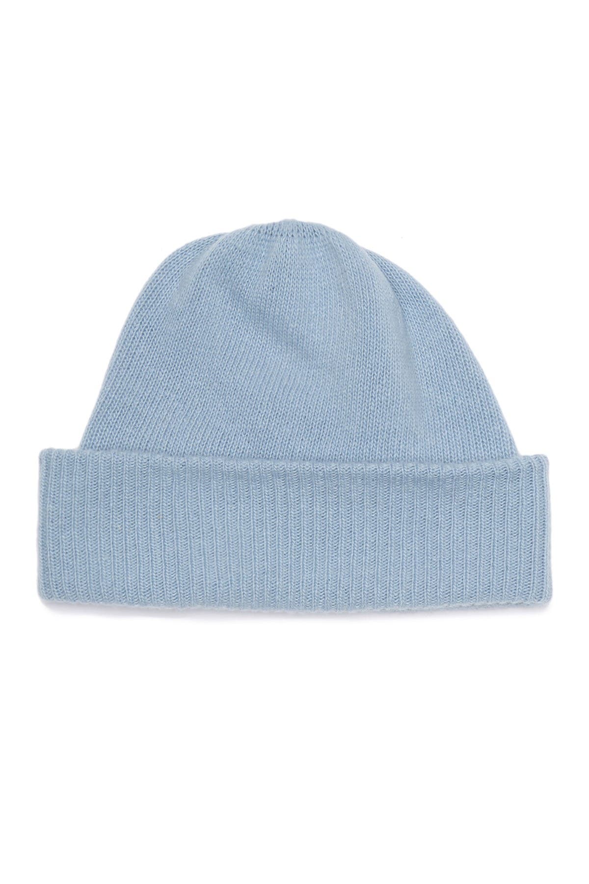 Portolano Cashmere Rib Hat In Baby Blue