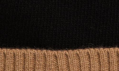 Moncler Kids' Stripe Cuff Wool Knit Beanie In Black