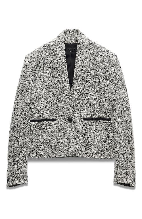 Shop Rag & Bone Pippa Wool Blend Tweed Blazer In White Black