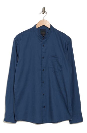 14th & Union Linen & Cotton Button-up Shirt In Blue