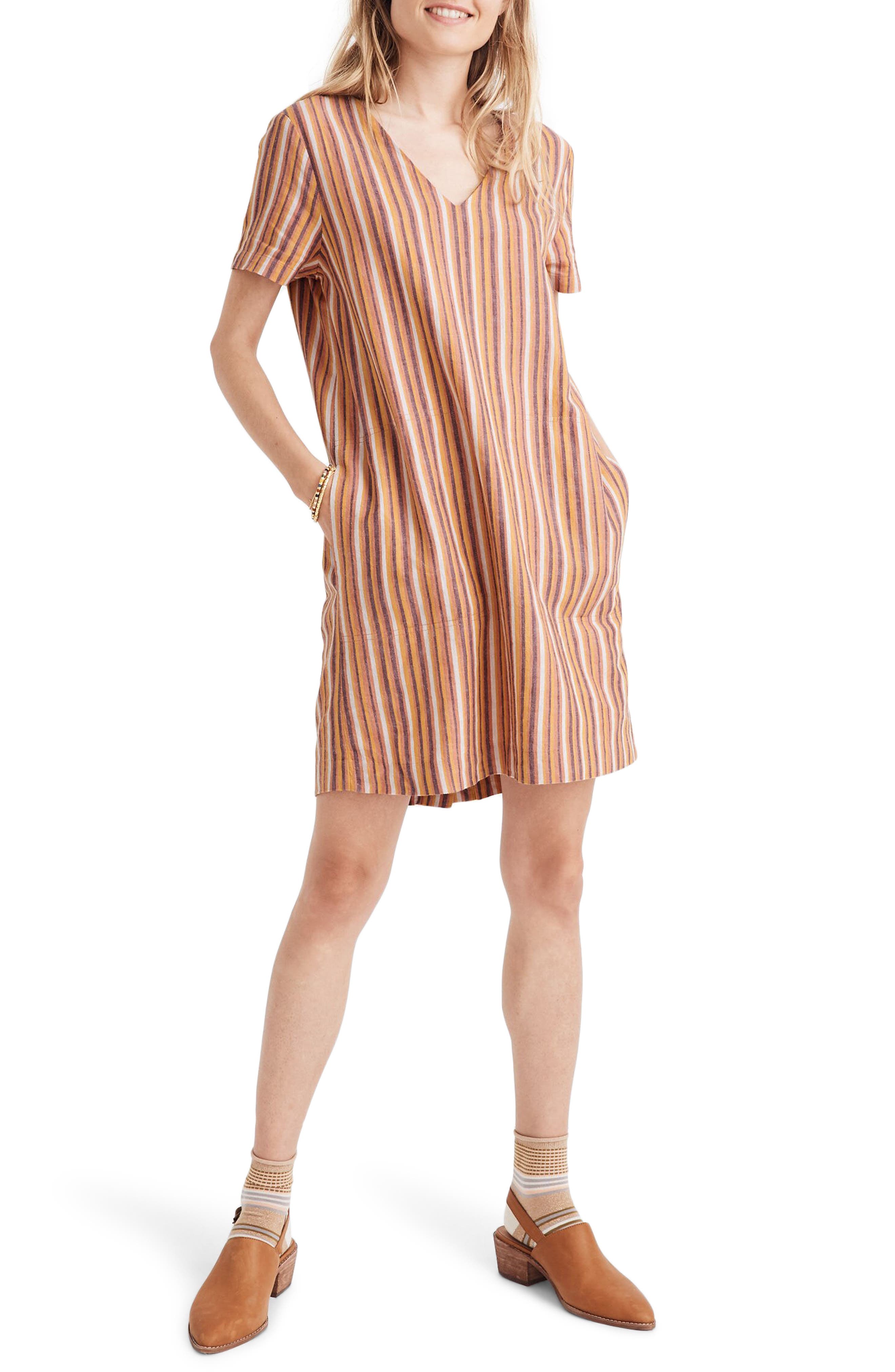 madewell striped linen dress