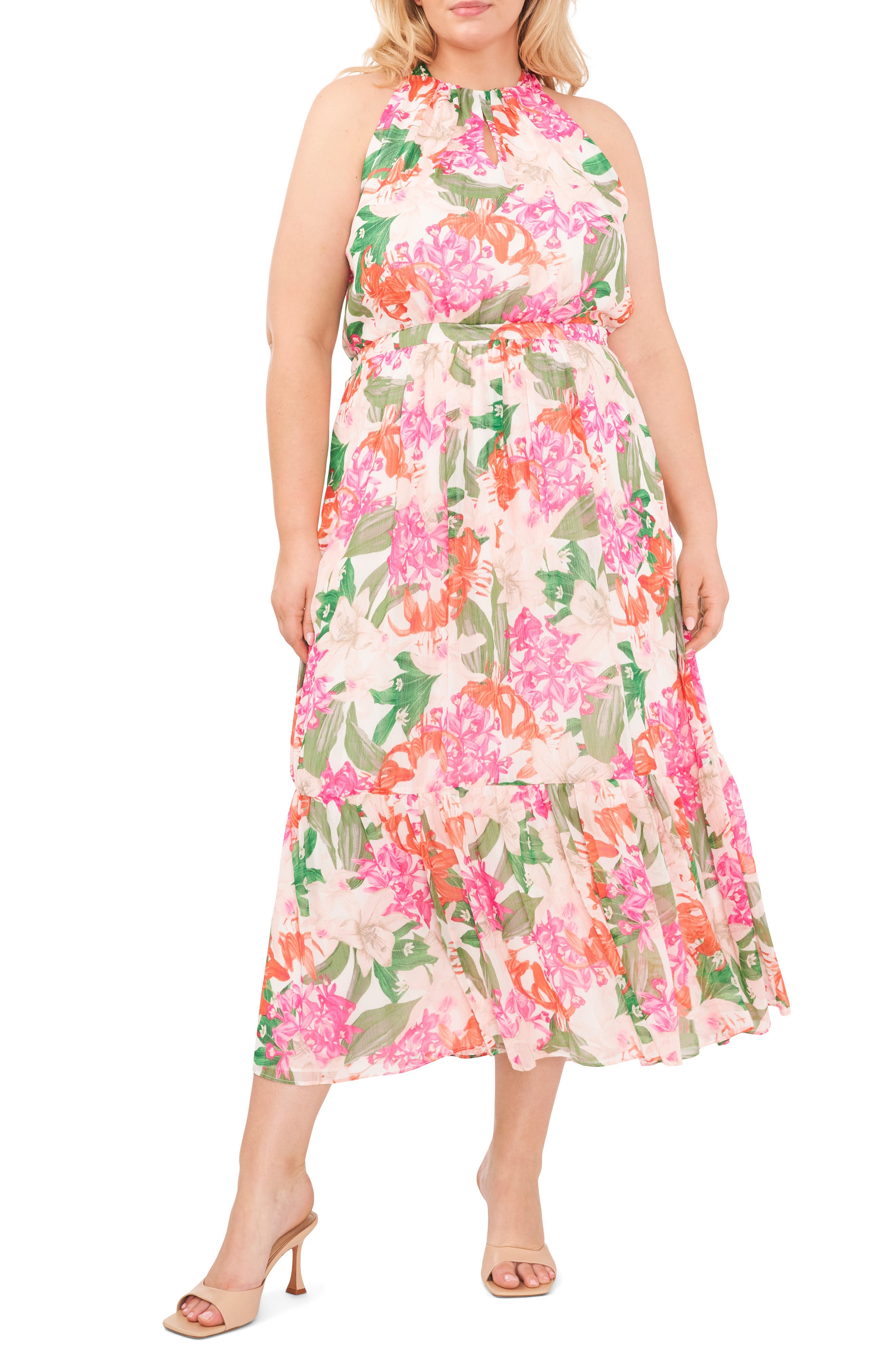 Verdusa Women's Plus Size Tropical Off The Shoulder Dress - Layered Flowy Vacation Dress For Summer & Beach - View #8