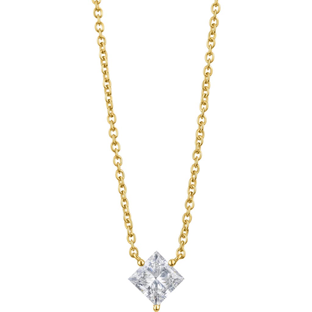 Lightbox 1-carat Princess Cut Lab-grown Diamond Pendant Necklace In Gold