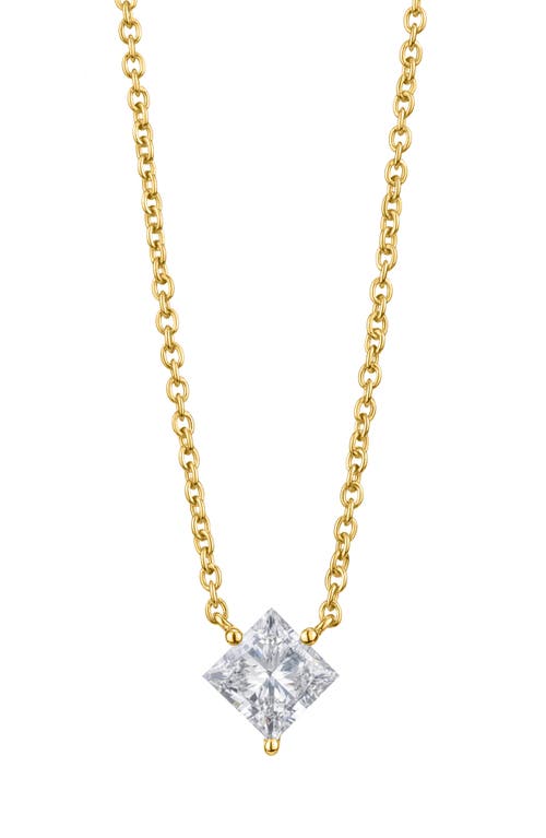 LIGHTBOX 1-Carat Princess Cut Lab-Grown Diamond Pendant Necklace in White/14K White Gold at Nordstrom