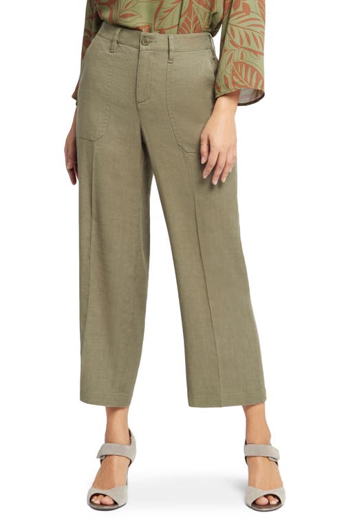 NYDJ Linen Blend Crop Wide Leg Pants at Nordstrom,