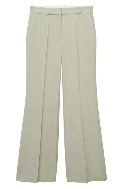 Shop Mango Flare Pants In Pastel Green