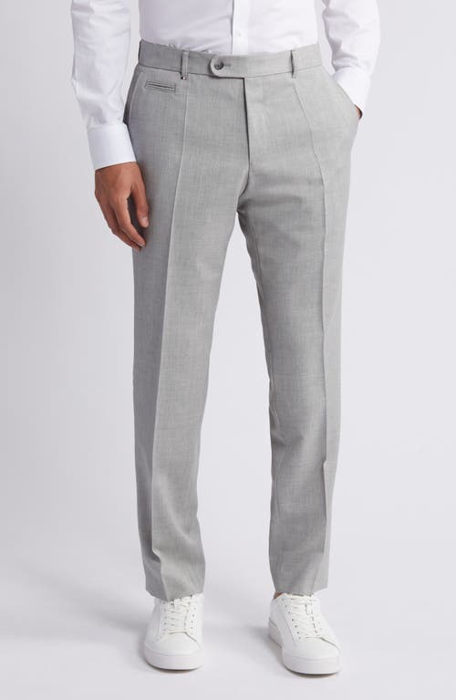 Shop Hugo Boss Boss Genius Slim Fit Virgin Wool Dress Pants In Silver