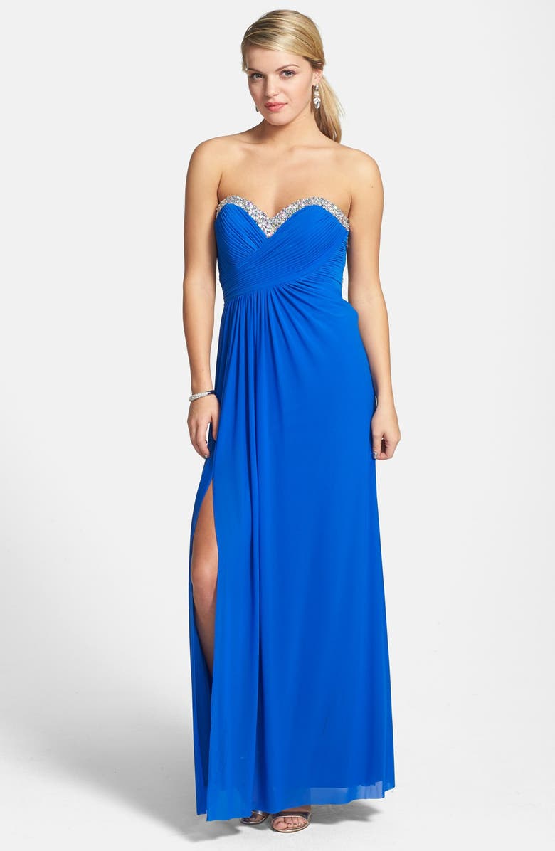 Jump Apparel Embellished Strapless Gown (Juniors) | Nordstrom