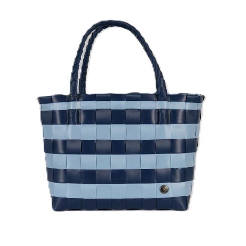 Handed By Paris Spirit Recycled Tote Bags In Dark Blue/faded Blue