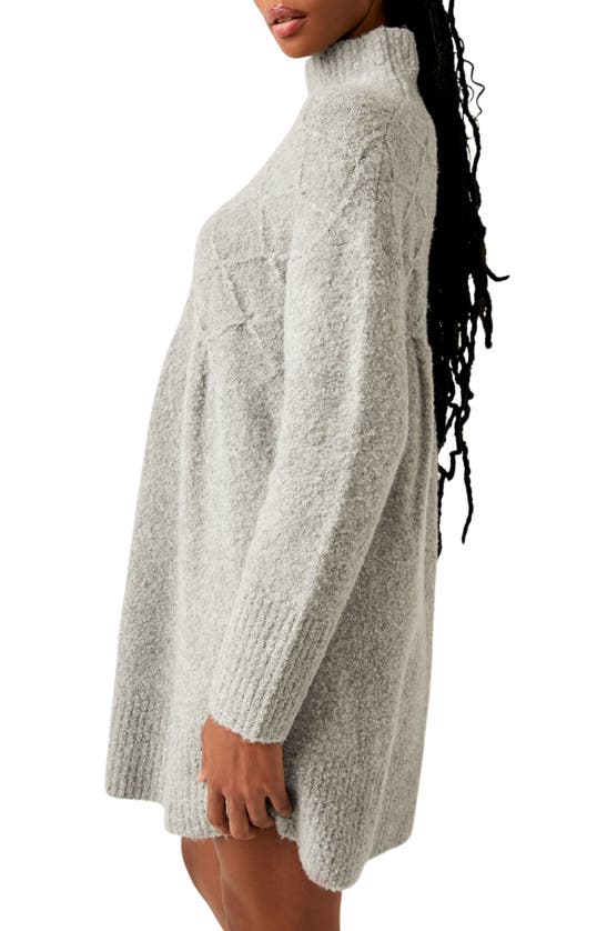 Shop Free People Jaci Long Sleeve Mock Neck Sweater Dress In Heather Gray