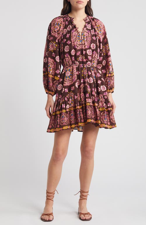 Shop Cleobella Eliva Print Long Sleeve Organic Cotton Minidress In Avalon Print