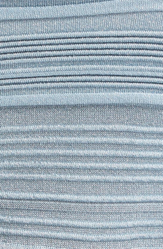 Shop Zimmermann Waverly Metallic Shoulder Tie Sweater Dress In Blue