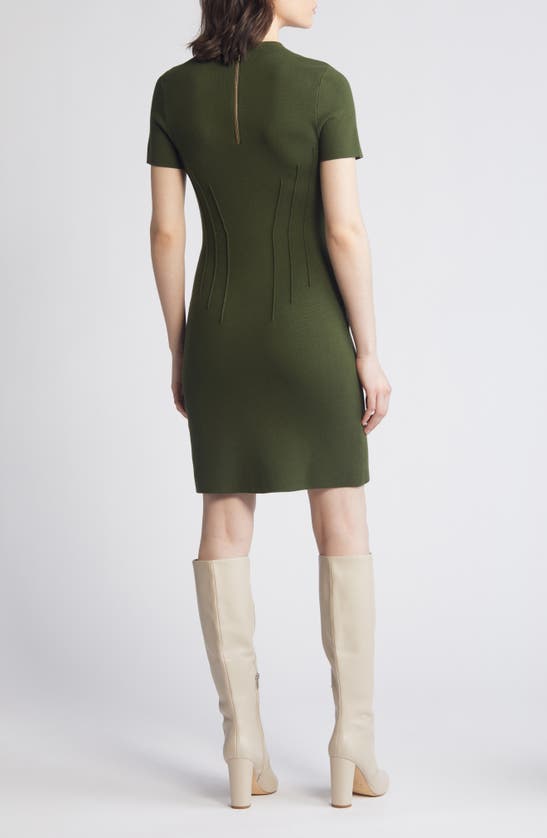 Eliza J Pintuck Fitted Sheath Dress In Olive