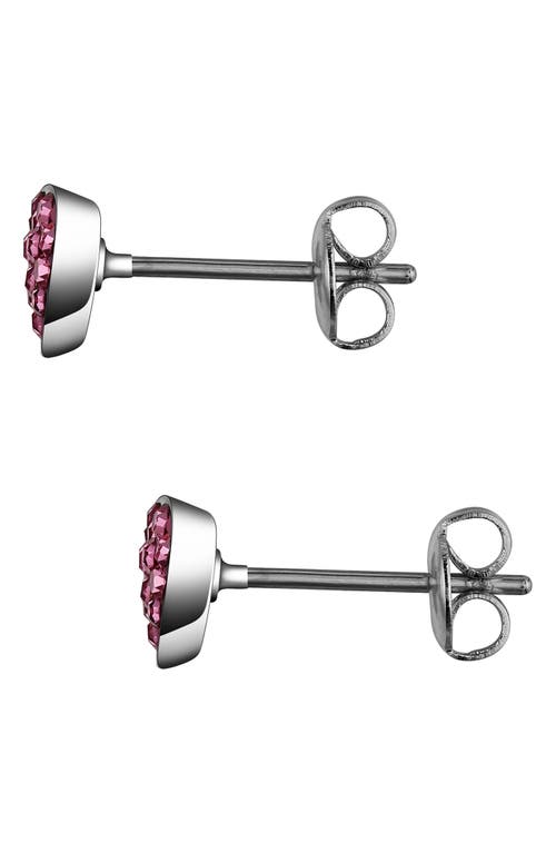 Shop Lily Nily Kids' Crystal Heart Stud Earrings In Pink