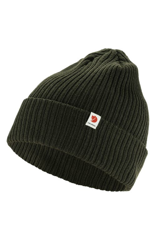 Fjall Raven Fjällräven Ribbed Performance Beanie In Deep Forest