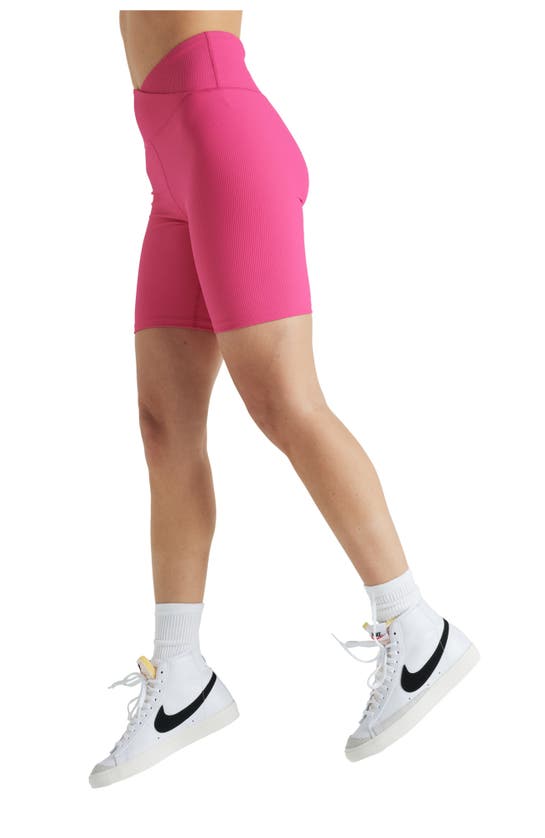 Shop Electric Yoga Rib Biker Shorts In Pink Yarrow