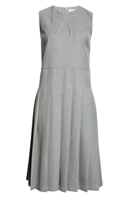 School 3D Bow Sleeveless Wool Dress in Grey